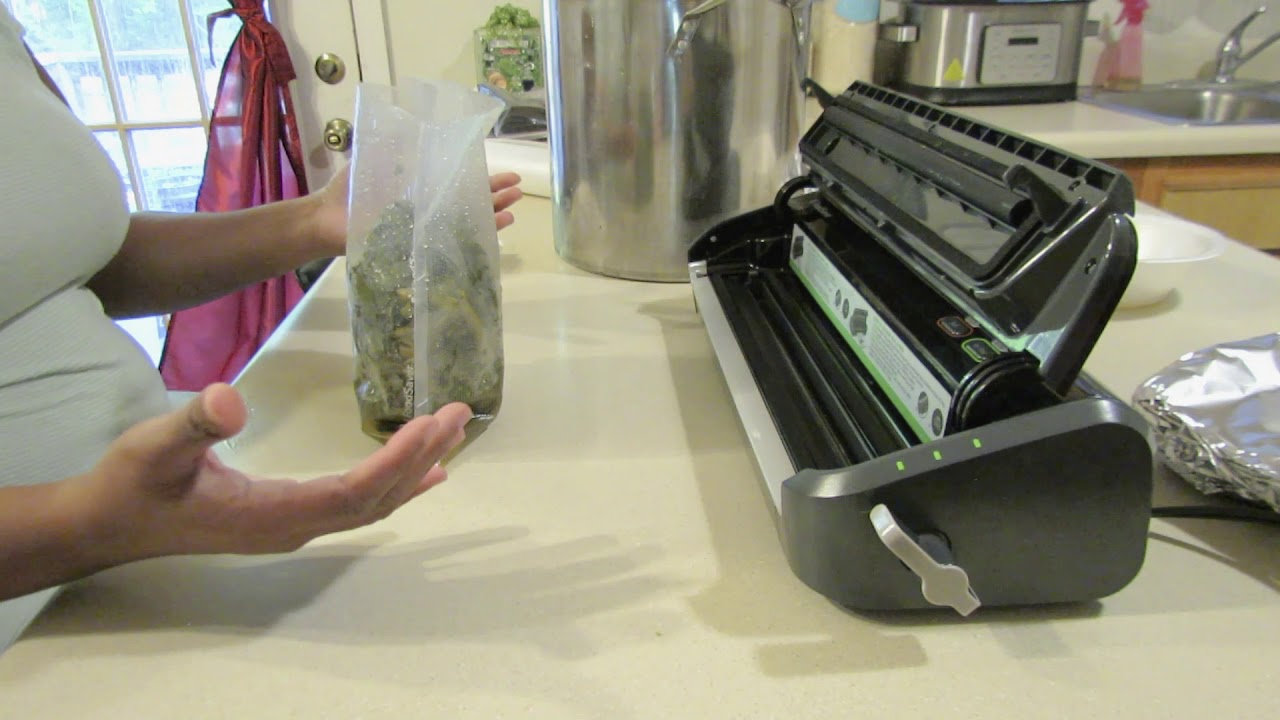 Cooking Collard Greens & vaccum Sealing with food saver for freezer