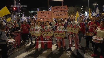 Hundreds of Israelis protest in Jerusalem calling for the release of hostages held in Gaza