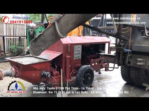 Video Bơm bê tông tĩnh cỡ nhỏ Hồng Hà phiên bản 2019 cực khỏe - youtube