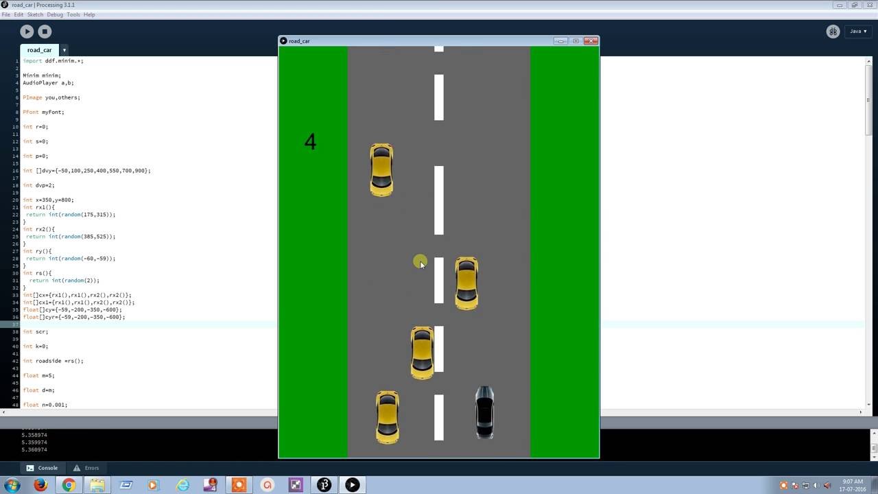 a car avoiding game with processing by nnnnoooorrrr - YouTube