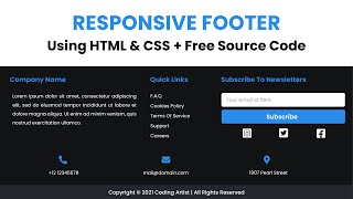 Build a Modern Responsive Footer with html css project