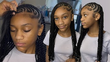 HALF Lemonade Braids HALF Island Twist | New Trending Hairstyle