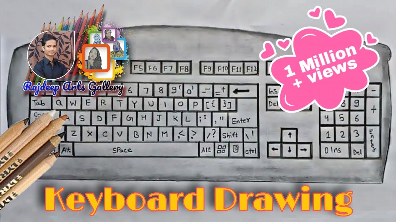 Computer keyboard drawing easily/How to draw keyboard in easy way - YouTube