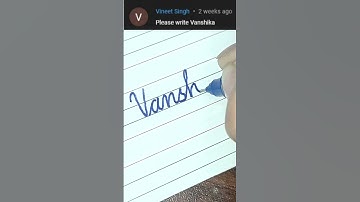 “Vanshika” How to Write Your Name in Cursive Writing | #shorts