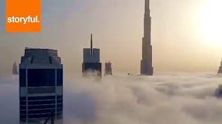 Heavy Fog Over The Dubai Marina (Storyful, Crazy Weather)