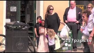Angelin Jolie and Kids Go To Market in New Orleans