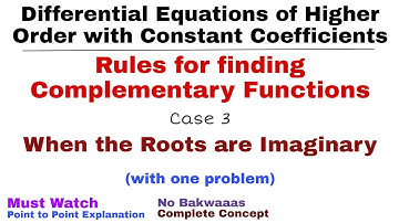 4. Rules for finding Complementary Function | Case#3 | Differential Equations of Higher Order