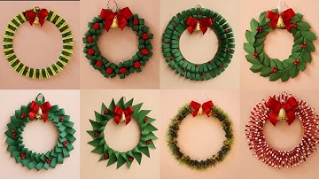 8 Christmas Wreath/Christmas Wreath making ideas at home #christmascrafts #christmasdecorations
