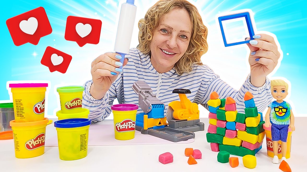 Play Doh Video für Kinder mit Irene. Leckere Pizza für Barbie und Ken.