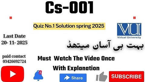 CS001 Computer Proficiency License (Semester Quiz # 02) 💯 Percent Correct Paid Whatsapp 03426692724