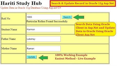 Update Data in Oracle 11g Database in Asp.Net C# | Hindi | Free Online Learning Class | Subscribe