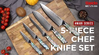 5-Piece Awabi Chef Knife Set Seido Knives