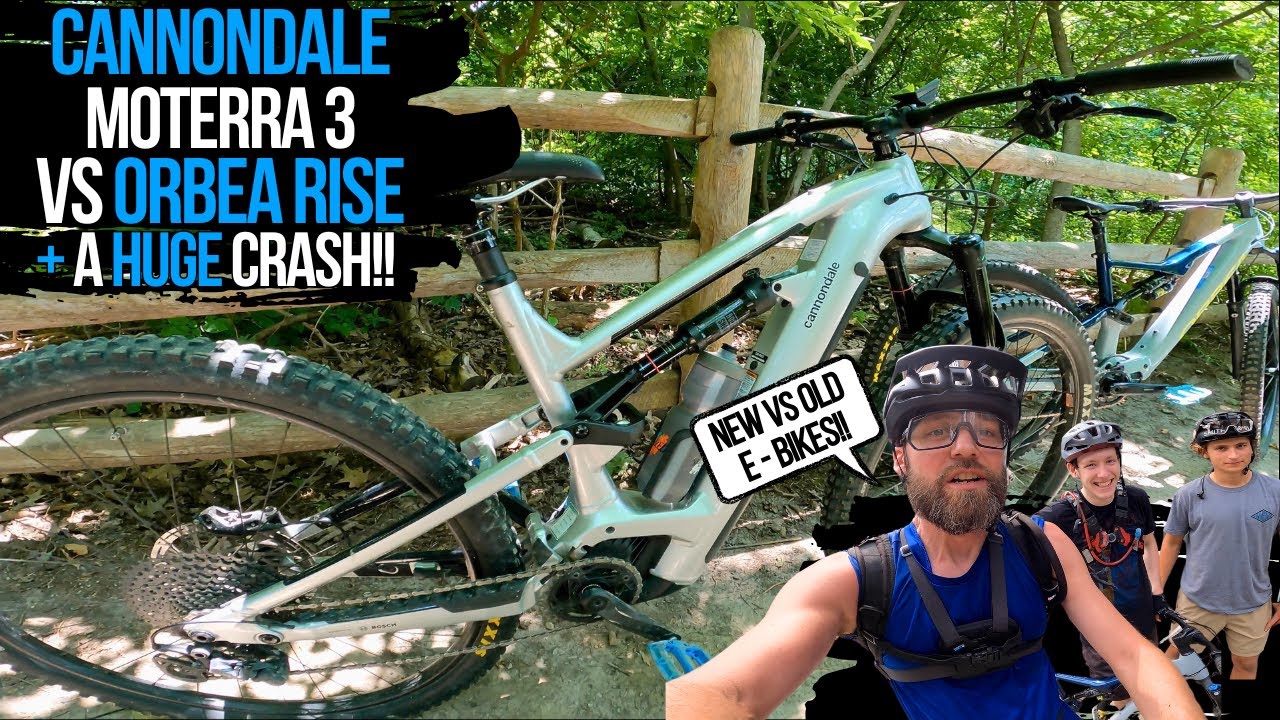 EXHILARATING E-BIKE RIDE | CANNONDALE MOTERRA 3 vs ORBEA RISE + A HUGE CRASH!