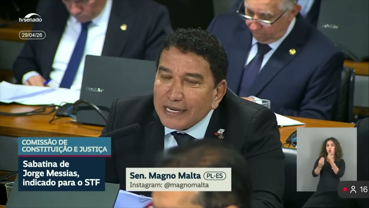 Sabatina: Magno Malta pressiona Messias e chama Moraes de `cadáver´: "É muita contradição"