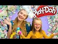 Богдана и Конфетка вместе делают печенье из пластилина Play Doh!