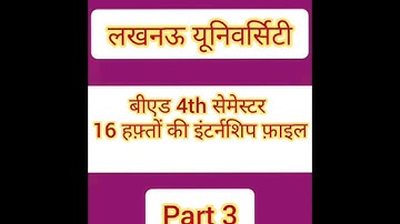 B.Ed 4th semester 16 week internship file part 3/ बीएड 4 सेमेस्टर की 16 हफ्तों की इंटर्नशिप फाइल