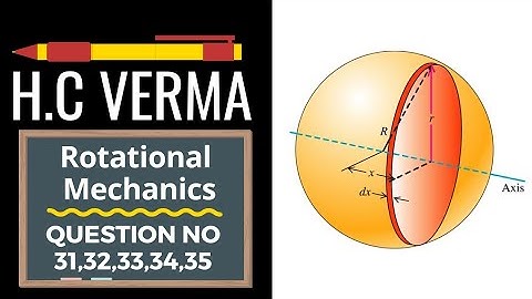 H C Verma Solutions|Chapter10|Rotational Mechanics|Q31,32,33,34,35