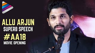 Allu Arjun Superb Speech in Tamil | Allu Arjun and Lingusamy New Movie Opening | Telugu Filmnagar