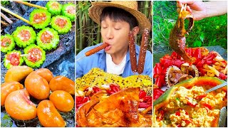 Ham Sausage Made From Catkins?! |Chinese Mountain Forest Life And Food #Moo Tiktok #Fyp