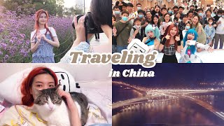How’s my traveling life in China? | Went to 5 cities during Spring Vlog (Phoebe is back from LA 🐱!)