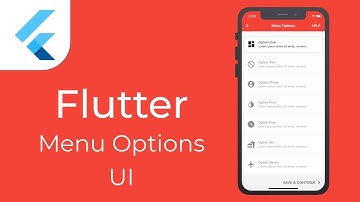Flutter Menu Options UI | Speed Code