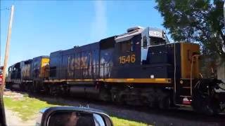 CSX GP15 Units GUNNING IT Out Of Marseilles, IL - 6/27/2016