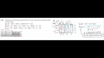 Optimize the expressions in sum-of-products and product-of-sums forms (a) | Intro. to Logic Design