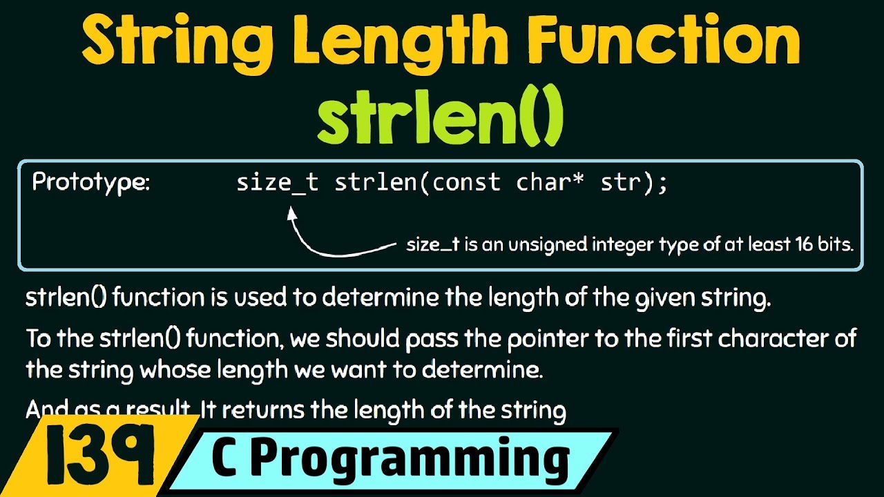 strlen  New 2022  String Length Function - strlen()