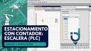 Estacionamiento Automático con Contador, Luz y Pluma | Programación Escalera PLC LOGO!Soft Comfort