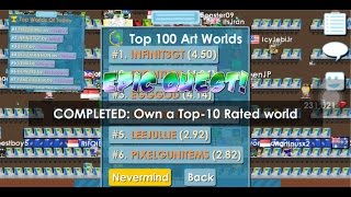 Growtopia: Completing epic quest, #2 honors, TOP RATED ART WORLD!
