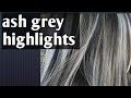 ash grey hair colour highlights on black hair at home .anil blue secrets