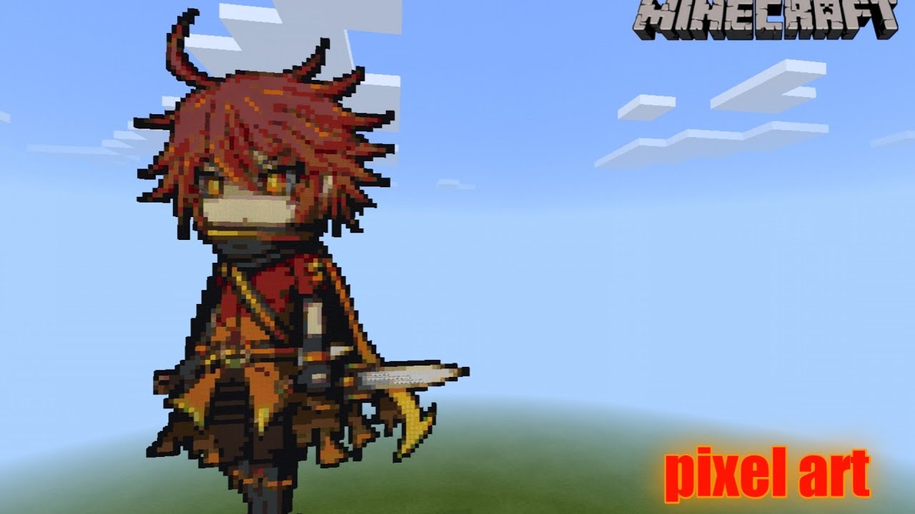 Minecraft pixel art - red [Firecraft] - YouTube