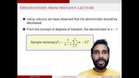 Role of (n-1) in Sample Variance|Mathematical