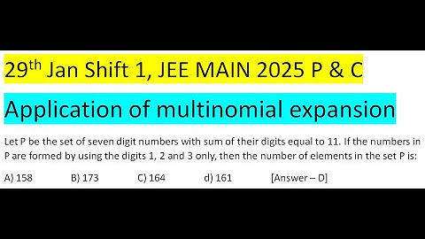 Let P be the set of seven digit numbers with sum of their digits equal to 11. If the numbers in P ar