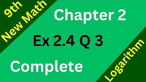Ex 2.4 Q3 Solution | Logarithmic Expansion : Using Logarithm Laws  | 9th Math #Logarithms #Maths