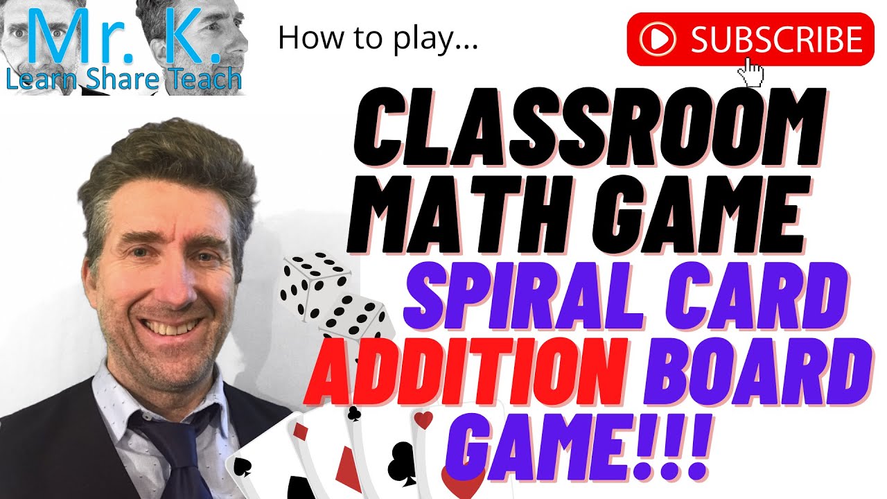 How to Play Classroom Math Game SPIRAL CARD ADDITION BOARD GAME YouTube