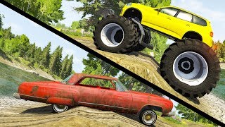 Beamng drive - Large vs Little Wheels #4