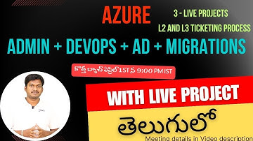 Azure DevOps + Azure Administration + Azure Migration + Azure Active Directory |  April 1st 9PM IST