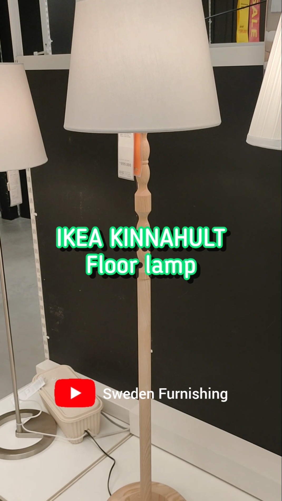 Floor lamp, ikea KINNAHULT, ash white color - YouTube