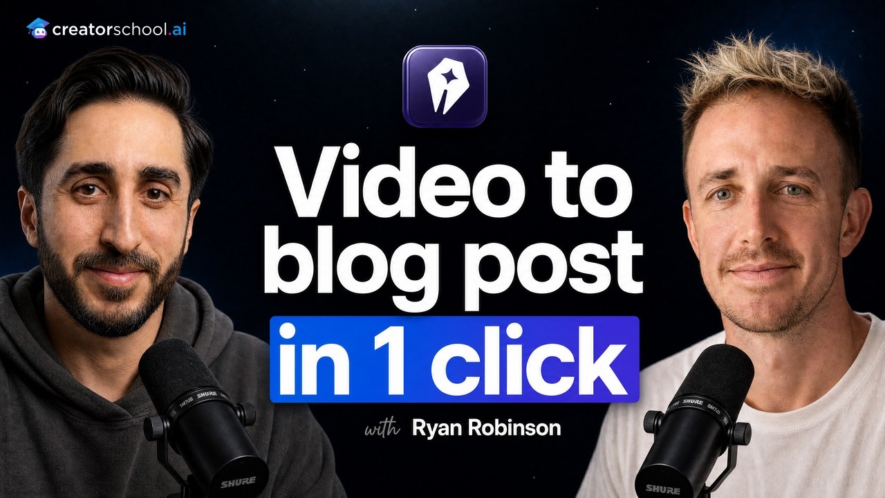 Video to blog AI workflow with one click using RightBlogger | Ryan Robinson