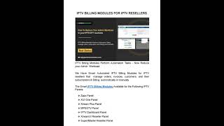 IPTV BILLING MODULES FOR IPTV RESELLERS screenshot 1