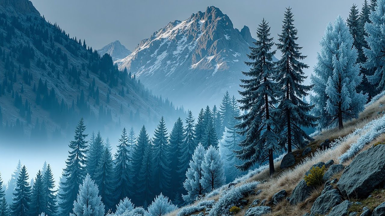 Уютные, глубоко спокойные мелодии для расслабления в заснеженных горах