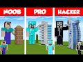 Minecraft NOOB vs PRO vs HACKER: MODERN SKYSCRAPER HOTEL - HOUSE BUILD CHALLENGE in Minecraft