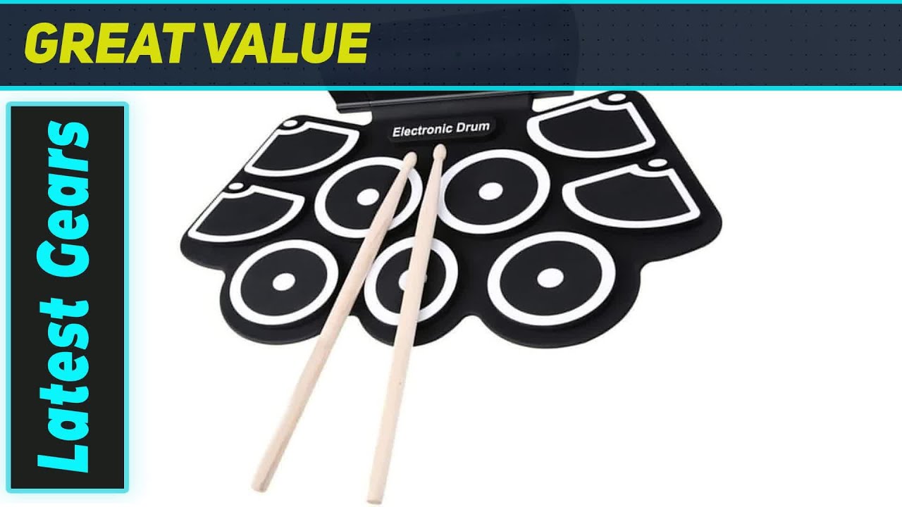 Best Portable Roll Up Electronic Drum Set: 9 Digital Pads MIDI Power!