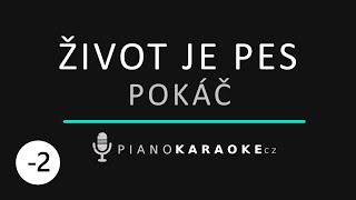 Pokáč - Život je pes (Nižší tónina) | Piano Karaoke Instrumental