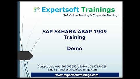 SAP S4HANA ABAP 1909 Training | SAP S4HANA ABAP 1909 Online Training