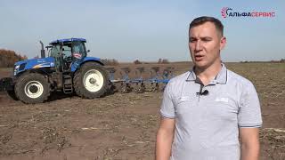 Запуск трактора New Holland T7060 и навесного полуоборотного плуга Overum CX-2 c 5-ю корпусами