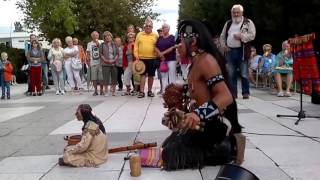 Индеец исполняет музыку «Последний из могикан»