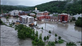 Shocking Aerials: Catastrophic Flooding Ravages Montpelier, Vermont