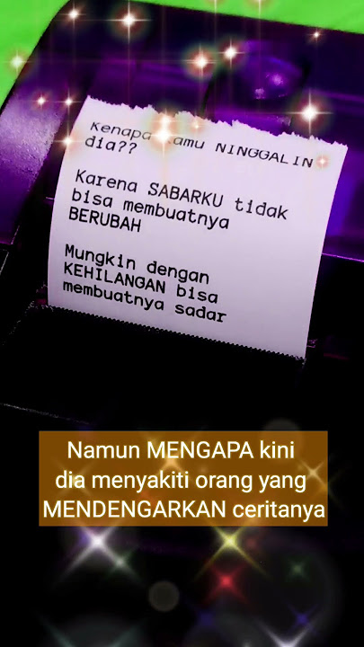 akhir cerita Cinta Namun MENGAPA kini dia menyakiti orang yang MENDENGARKAN ceritanya